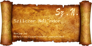 Szilczer Nándor névjegykártya